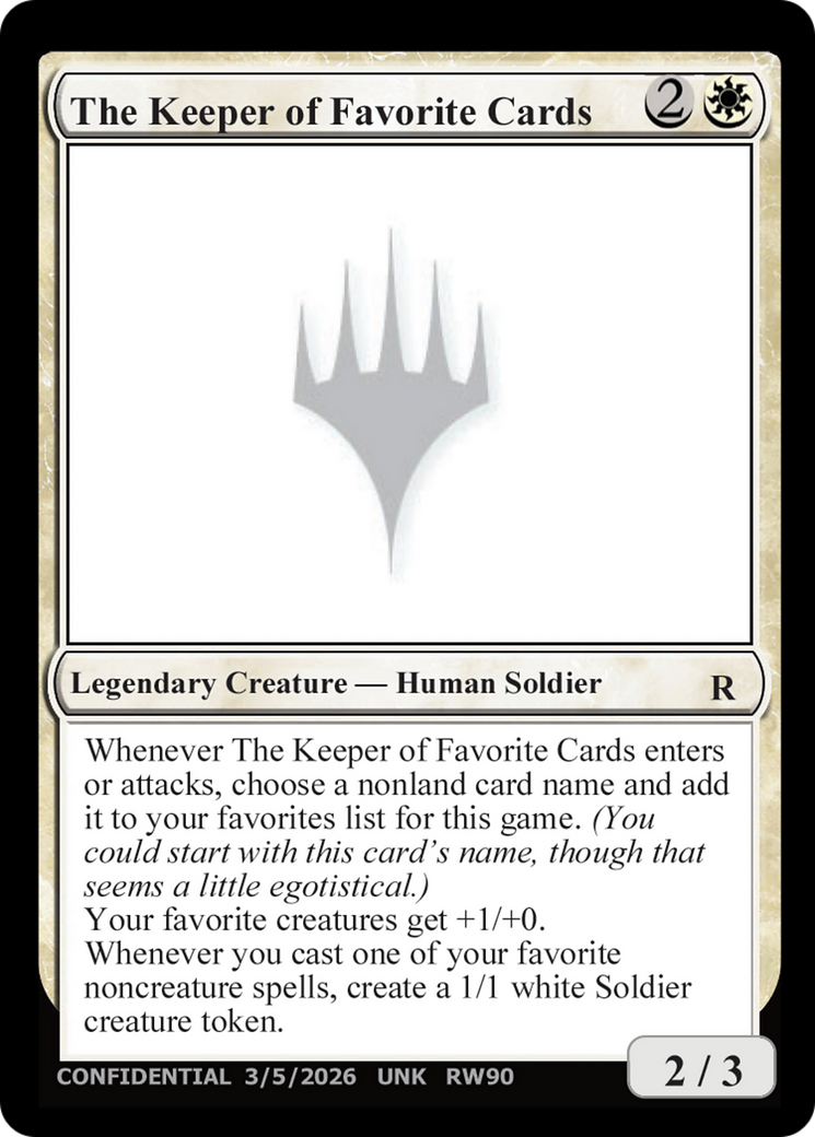 The Keeper of Favorite Cards